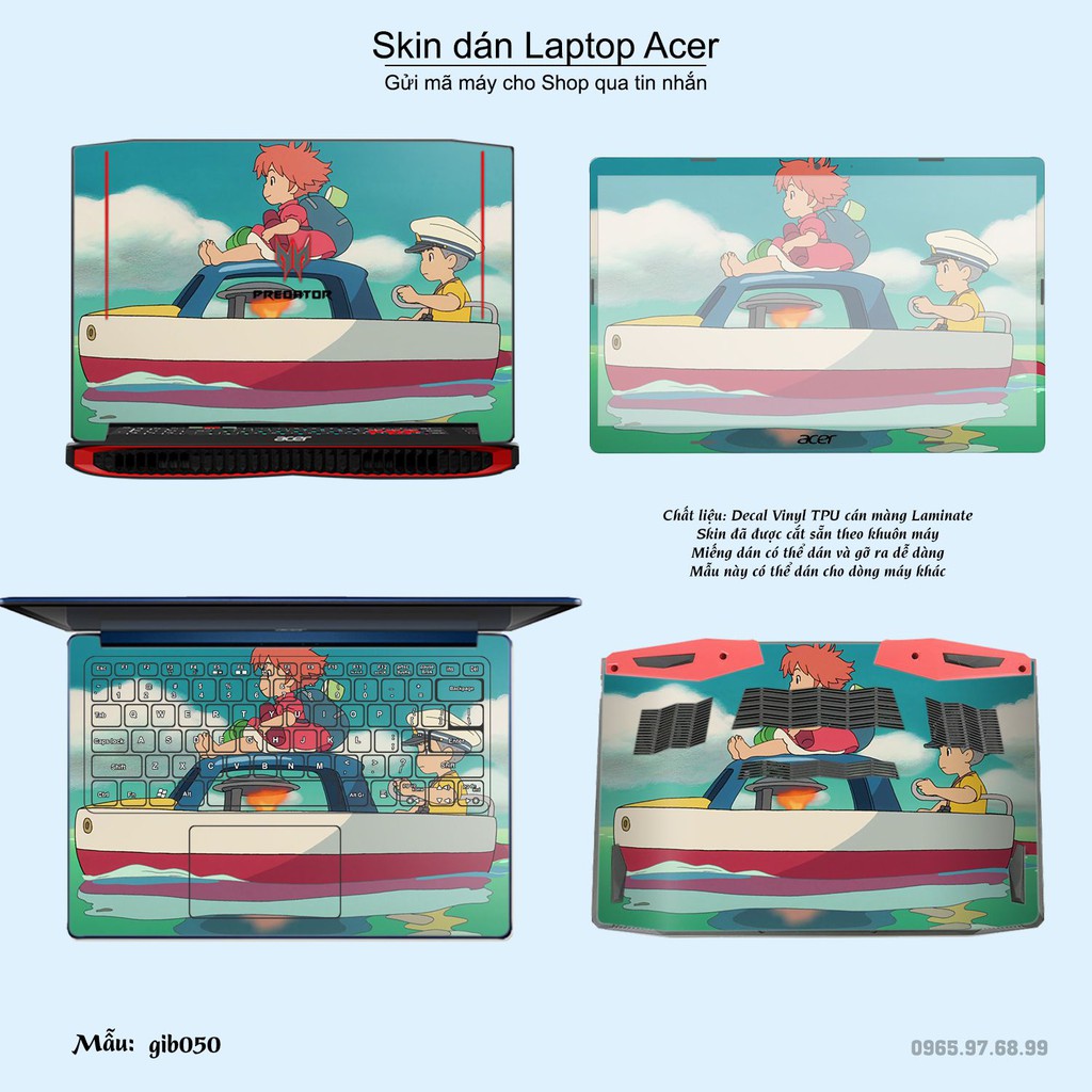 Skin dán Laptop Acer in hình Ghibli photo (inbox mã máy cho Shop)