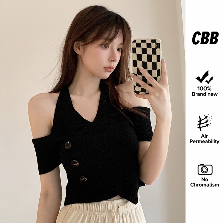 Porozi  Áo dệt kim trễ vai phong cách thời trang Hàn Quốc dành cho nữ