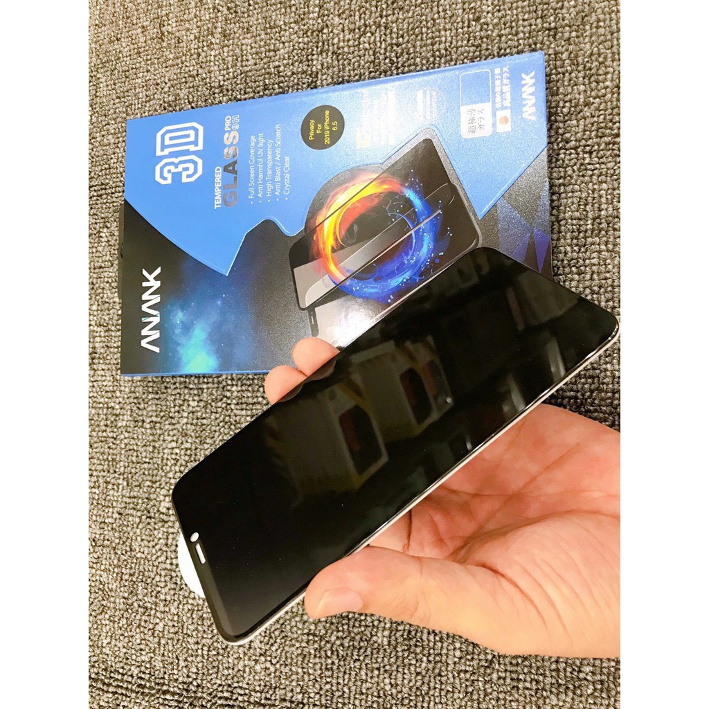 Kính cường lực Full màn Chính hãng Anank iPhone 7 Plus đến 13 pro max, 12, 12 Pro, 12 Pro Max chống vân, chống nhìn trộm