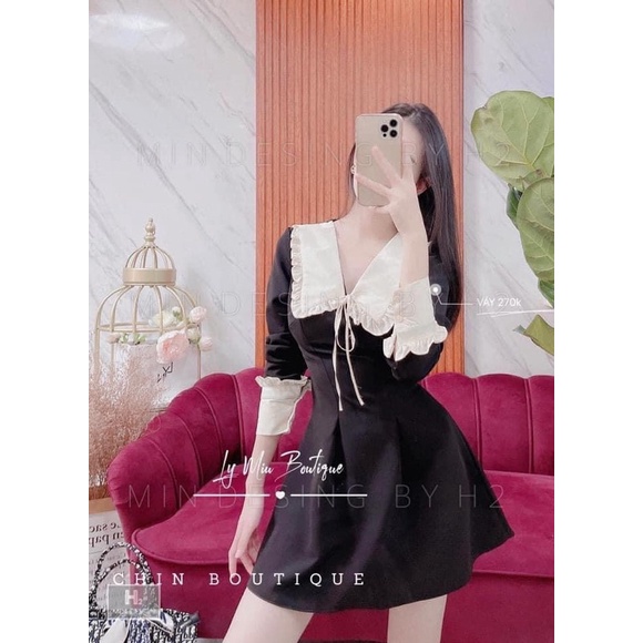 Váy cổ bèo nơ dáng xoè ( ngắn- dài) | BigBuy360 - bigbuy360.vn