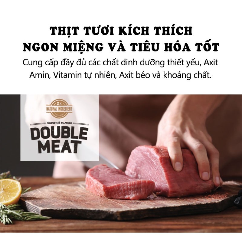 (200g) ANF DOUBLE MEAT - THỨC ĂN HẠT GẤP ĐÔI THỊT TƯƠI CHO CHÓ VỊ CỪU, CÁ HỒI, BÒ