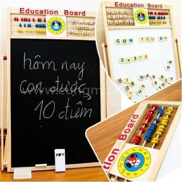 BẢNG HỌC EDUCATION BOARD.(BẢNG NAM CHÂM 2 MẶT) BẰNG GỖ GIÚP BÉ HỌC CHỮ ,SỐ