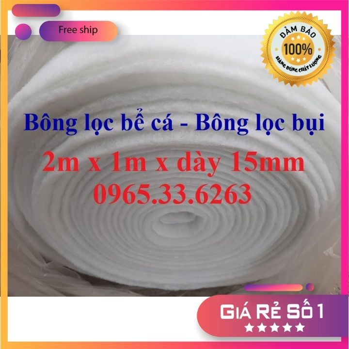 2 mét vuông bông lọc bể cá, bông lọc bụi dày 15mm. Bông lọc nước bể cá, hồ cá, bể thủy sinh