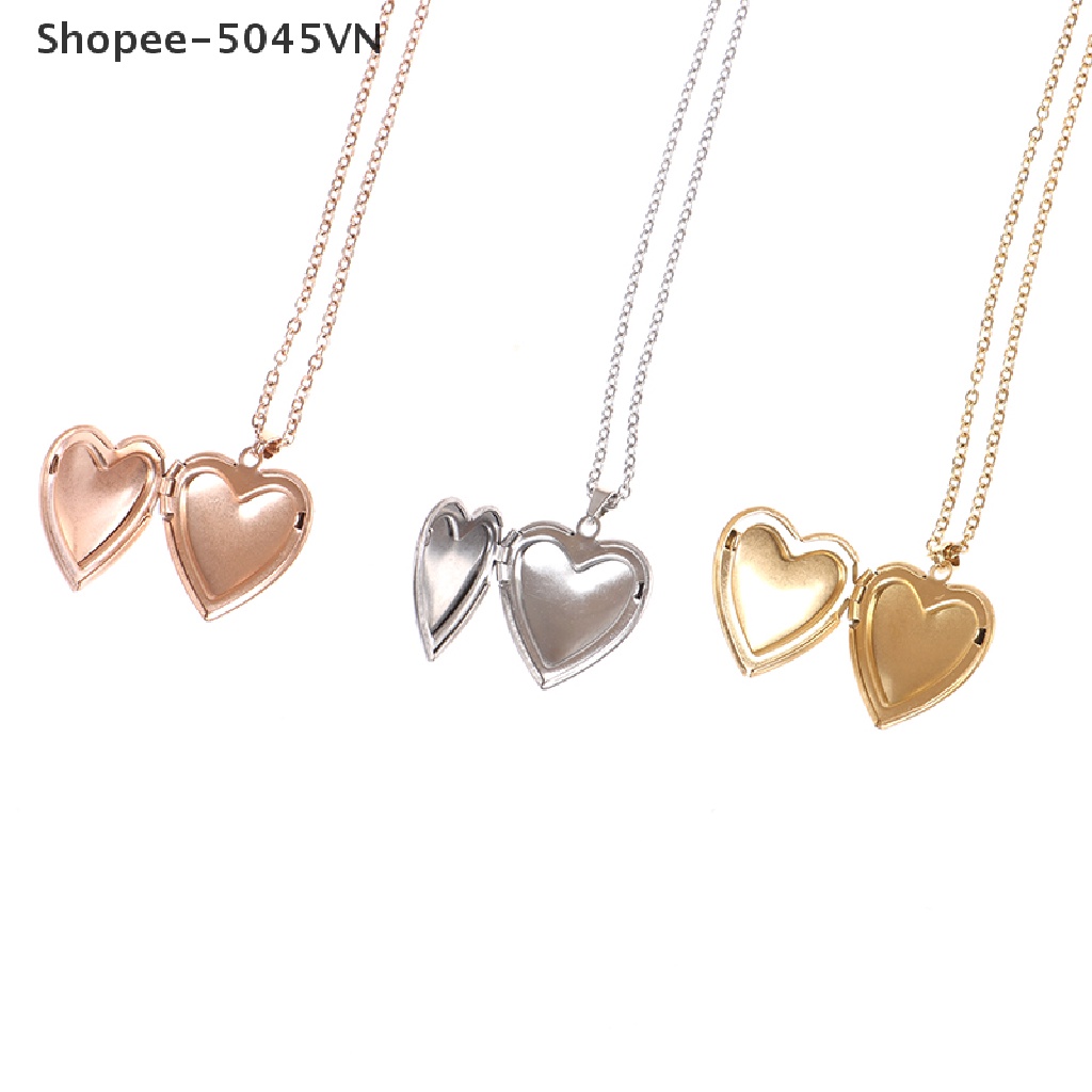 [rain] Vòng cổ Mặt Khung Ảnh Trái Tim Mở Được Cho Nam Và Nữ