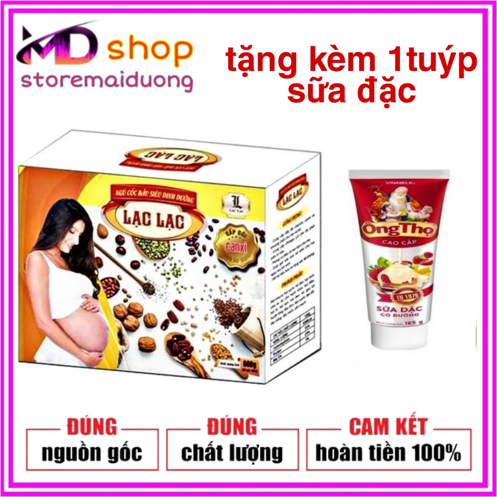 Ngũ cốc bầu lạc lạc Ngũ cốc bầu siêu dinh dưỡng lạc lạc (hộp 600gr=30 gói)