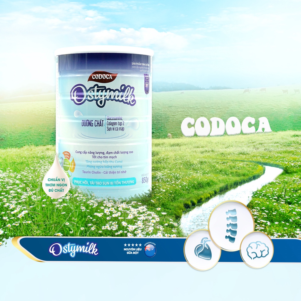 Milk Codoca Ostymilk - Sữa tốt cho người loãng xương, phục hồi tái tạo sụn bị tổn thương (850g)
