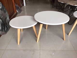 Bàn cafe, bàn trà tròn 3 chân ( chân bàn gỗ sồi )