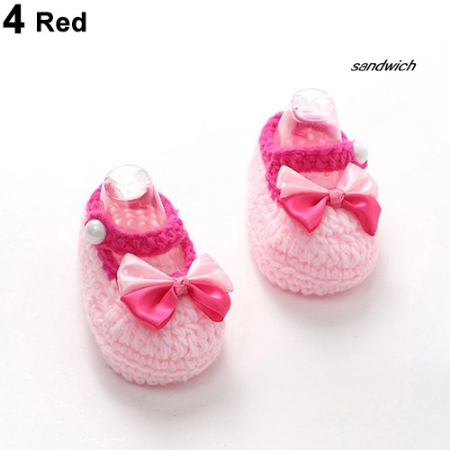 Đôi giày dệt kim cotton tập đi xinh xắn dành cho bé gái sơ sinh