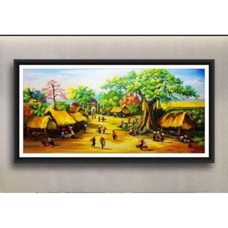 Tranh đính đá Chợ Quê VS241-120x60cm