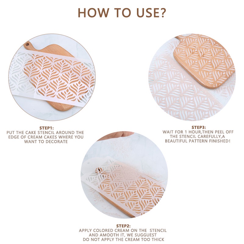 Set 4 Khuôn Trang Trí Bánh/Sô Cô La Bằng Nhựa Dập Nổi Họa Tiết Độc Đáo