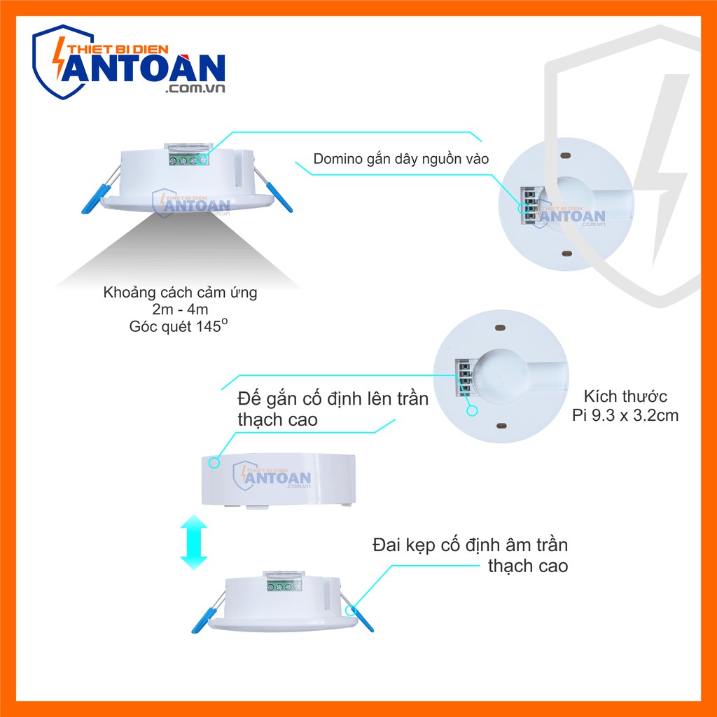 Công Tắc Cảm Ứng Hồng Ngoại Chức Năng 2 Trong 1 Lắp Âm Trần Nổi Trần KW-SS281C