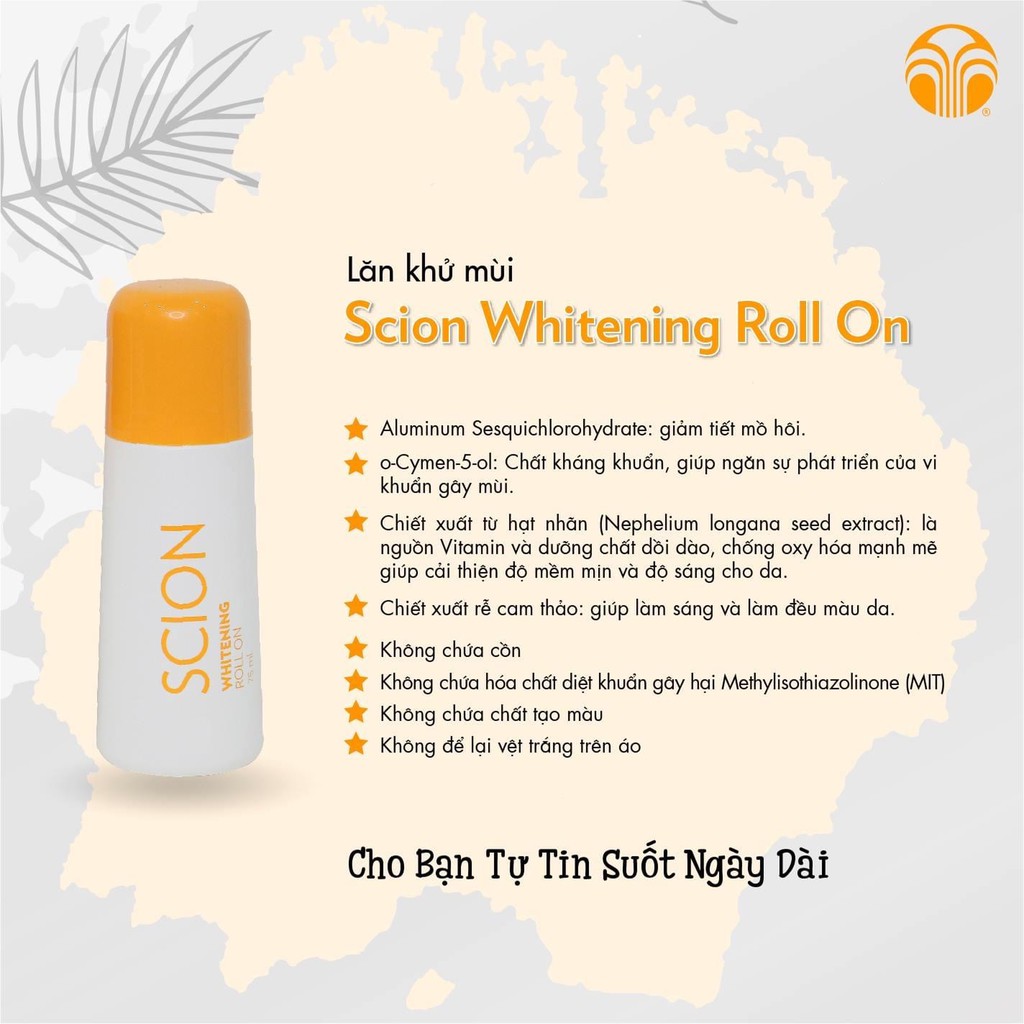 Lăn nách khử mùi cơ thể Scion Pure White Roll On