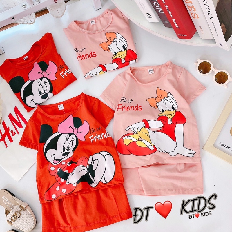 [SET BÉ GÁI] Bộ micky donald mềm mát cho bé gái