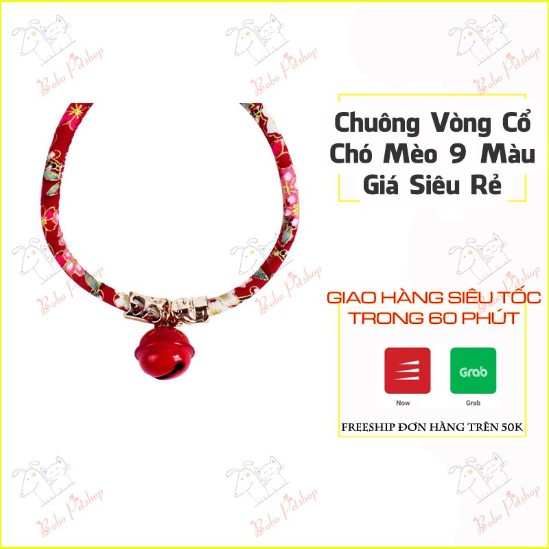 Chuông Vòng Cổ Dây Dắt Dành Cho Chó Mèo 9 Màu Giá Siêu Rẻ, Siêu Chất Lượng Chat Shop Chọn Màu - Bobo Pet Shop Hà Nội