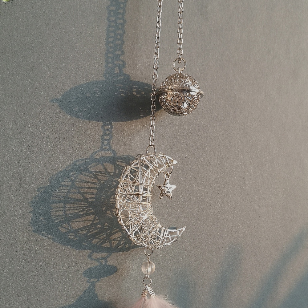 Dreamcatcher Phối Lông Vũ Dễ Thương Treo Trang Trí Xe Hơi