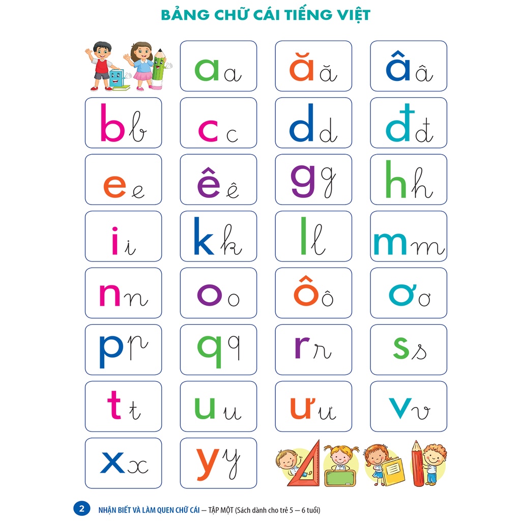 Sách nhận biết và làm quen chữ cái Tập 1 - Sách dành cho trẻ 5 – 6 tuổi