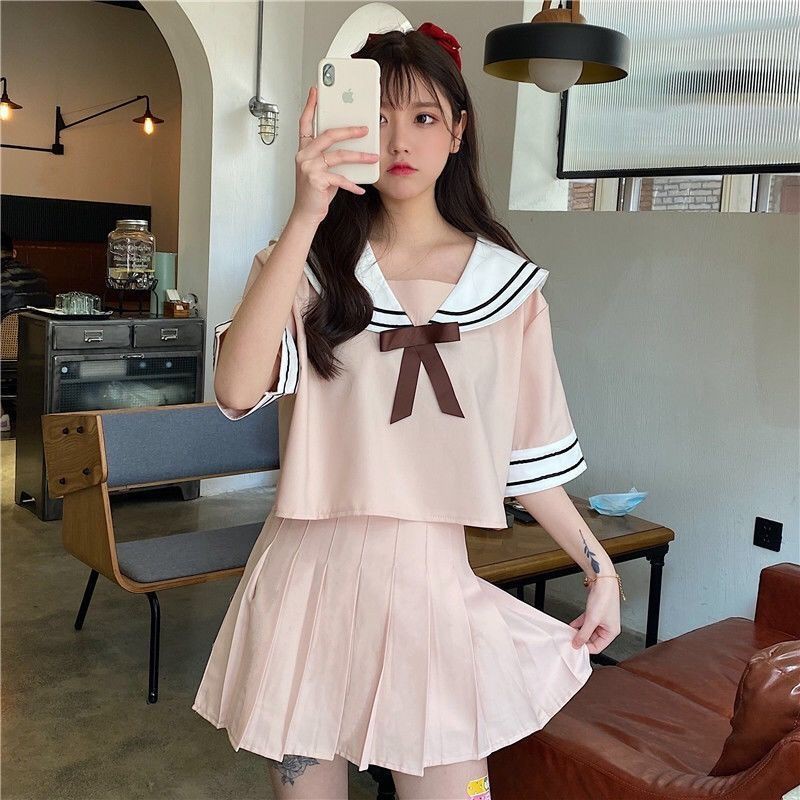 Set váy Lolita cổ thủy thủ - Set đồng phục học sinh Nhật Bản 👗