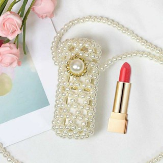 Túi đeo chéo hạt cườm giả ngọc trai đựng son nhỏ gọn