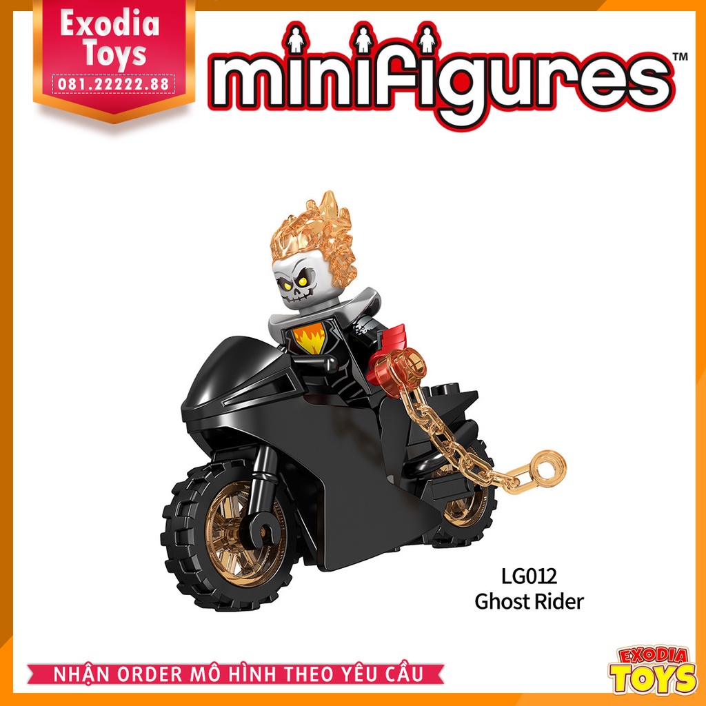 Xếp hình Minifigure các siêu anh hùng Ma Tốc Độ Ghost Rider - Đồ Chơi Lắp Ghép Sáng Tạo - LG1002