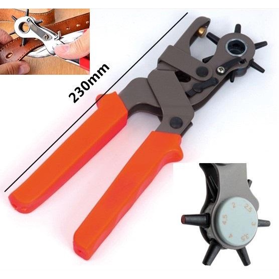 Kìm Bấm Lỗ Dây Nịt Punch.Kìm Bấm Lỗ Thắt Lưng,Dây Da Đa Năng,Siêu Tiện Lợi,Chuyên Dụng Với 6 Kích Cỡ Lỗ 2mm; 2,5mm; 3mm;
