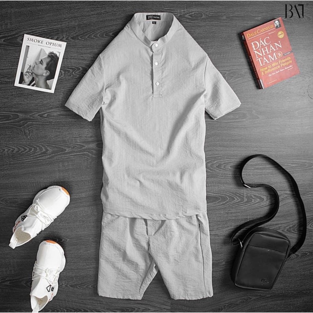 Set Bộ Quần Áo Đũi, Bộ Đũi Nam Mùa Hè Chất Liệu Đũi Thái Cao Cấp Mát Lạnh combo01 - Azila | BigBuy360 - bigbuy360.vn