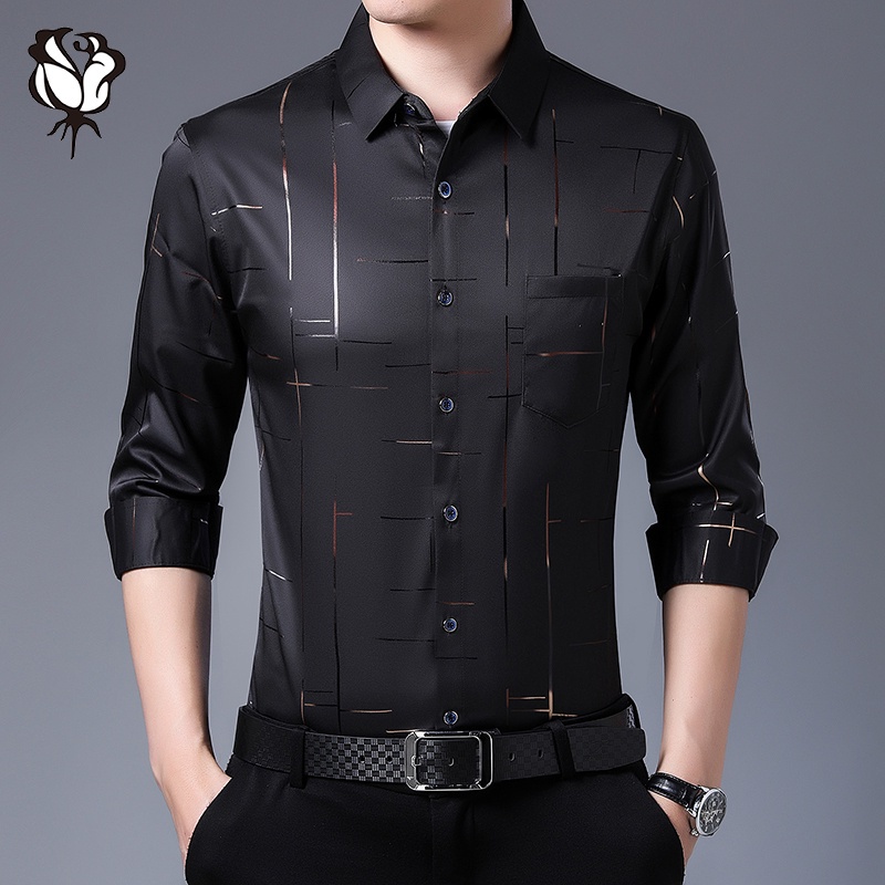 Vận chuyển nhanh Áo sơ mi nam dài tay Áo sơ mi dài tay công sở thông thường