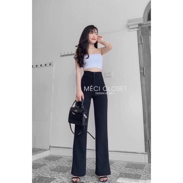 Quần loe 2 cúc, có khoá kéo siêu xinh