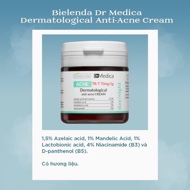 Kem dưỡng da ngừa mụn và thâm Bielenda Dr. Medica anti acne 50ml