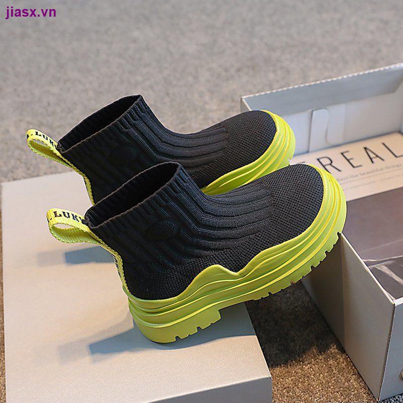 Giày bé trai✢№❂Girls shoes spring and autumn 2021 new children s socks shoes high-top stretch boy boots tide summer breathable sports shoes