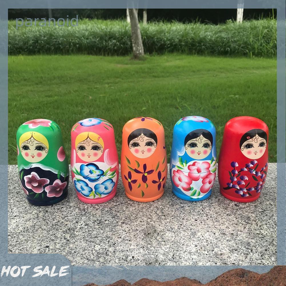 Búp Bê Nga Matryoshka Bằng Gỗ 5 Lớp Nhiều Màu Sắc