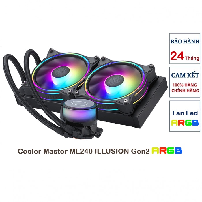 [Mã BMBAU300 giảm 10% đơn 499K] Tản nhiệt nước CPU Cooler Master MasterLiquid ML240 ILLUSION ARGB Gen2