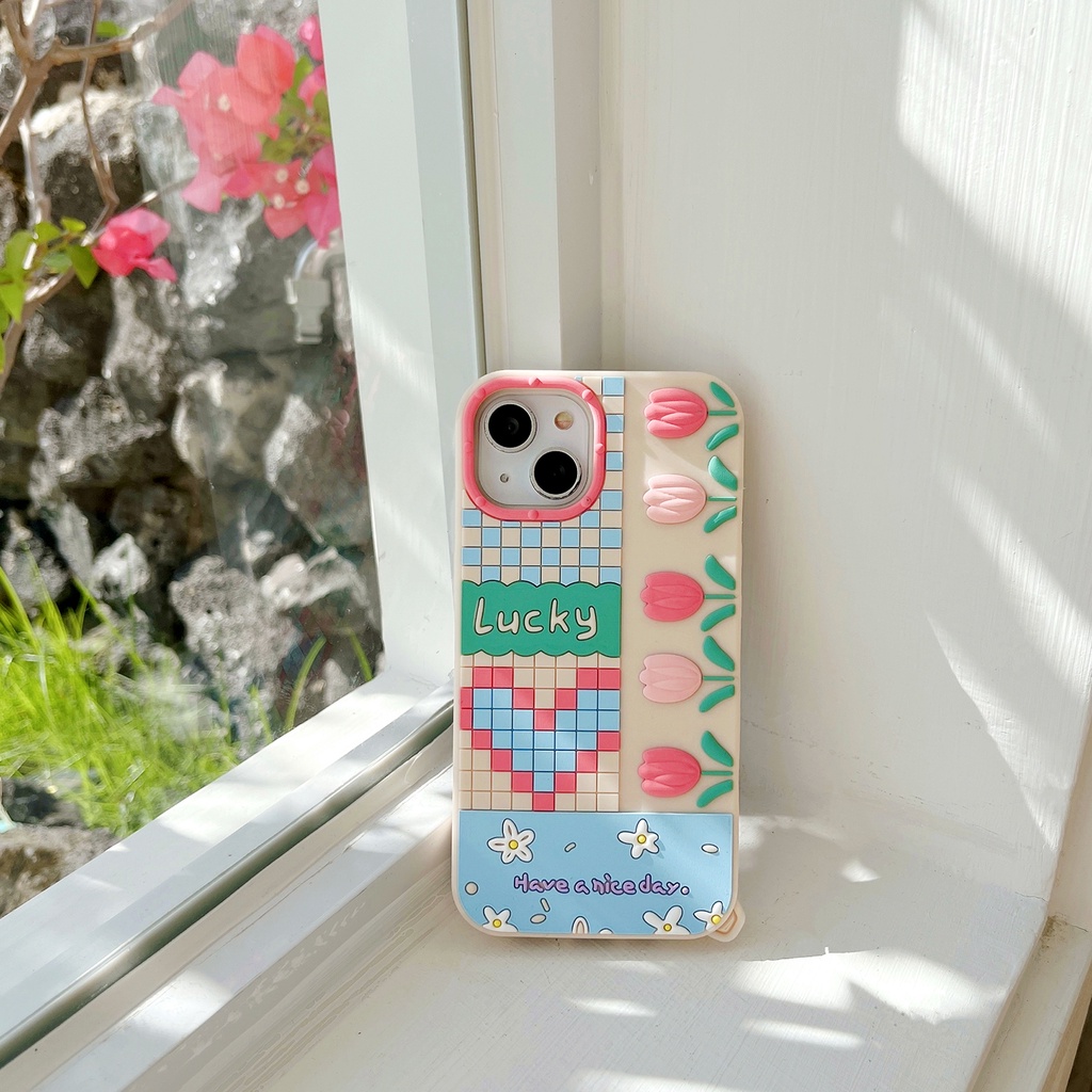 Ốp Điện Thoại Silicon Mềm Chống Sốc Hình Hoa tulip Cho iPhone 13 12 11 Pro Max XR XS Max X 7 8Plus