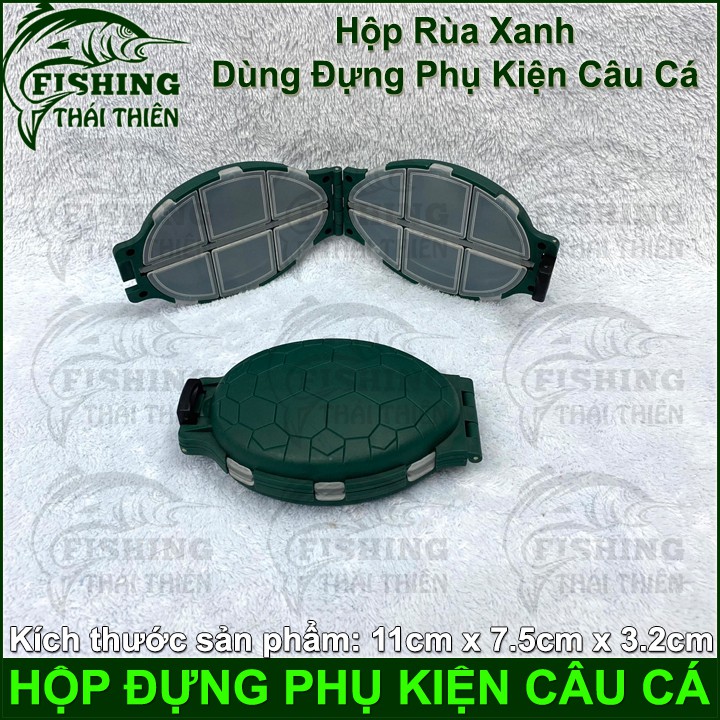 Hộp Rùa Xanh Đựng Phụ Kiện Câu Cá Lưỡi Câu Chì Khóa Ma Ní Hạt Chặn Khóa Link