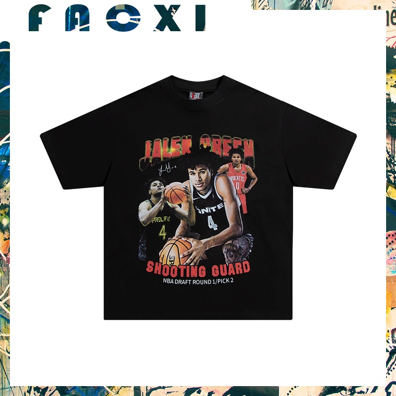 Alen Áo Thun Oversized Màu Xanh Lá Cây Phong Cách Hiphop Bóng Rổ Nba Thời Trang Cho Cặp Đôi
