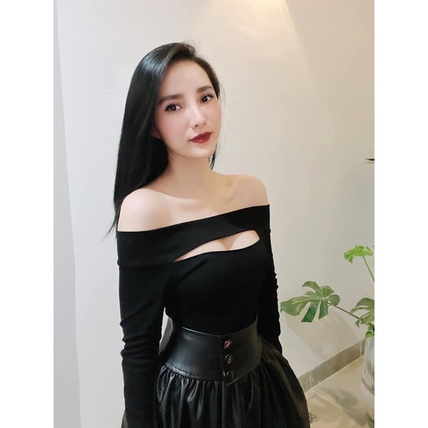 BIGSIZE ÁO ÔM BODY TAY DÀI CUT OUT NGỰC TRỄ VAI