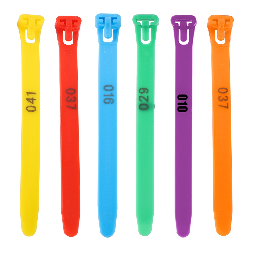 Set 100 Vòng Đeo Chân Gà 8~28mm Số 001~050 Có Thể Tái Sử Dụng 2 Màu Sắc