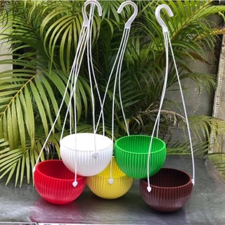 Combo 5 chậu nhựa treo gân sọc 20x12cm