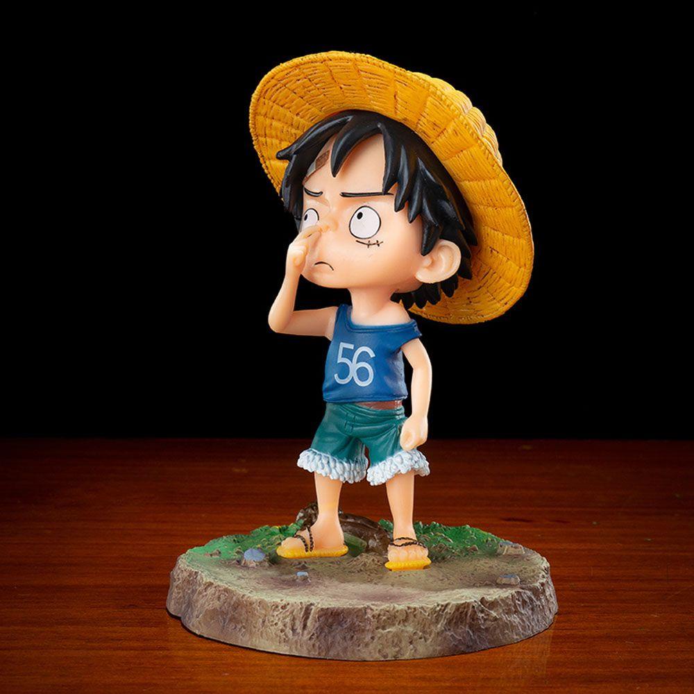 Mô Hình Nhân Vật Luffy Đội Mũ Rơm 15cm Trang Trí