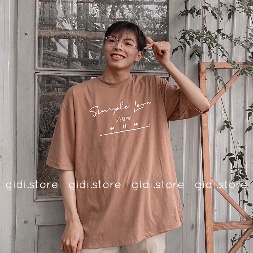 Áo Thun Simple Love tay lỡ Nam Nữ Unisex cổ tròn in chữ 💥 áo phông ngắn tay không cổ ảnh thật, không nhăn