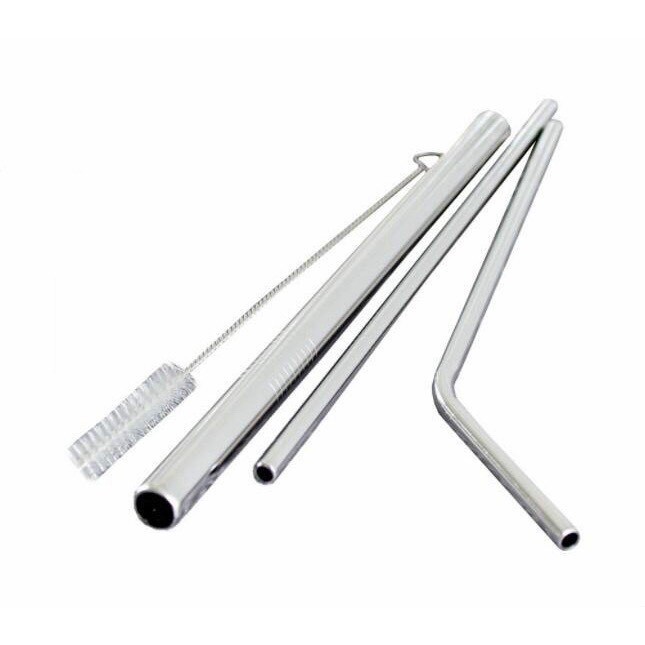 Bộ Ống Hút Inox 304 thép không gỉ, tái sử dụng, thân thiện môi trường - Tặng kèm túi vải