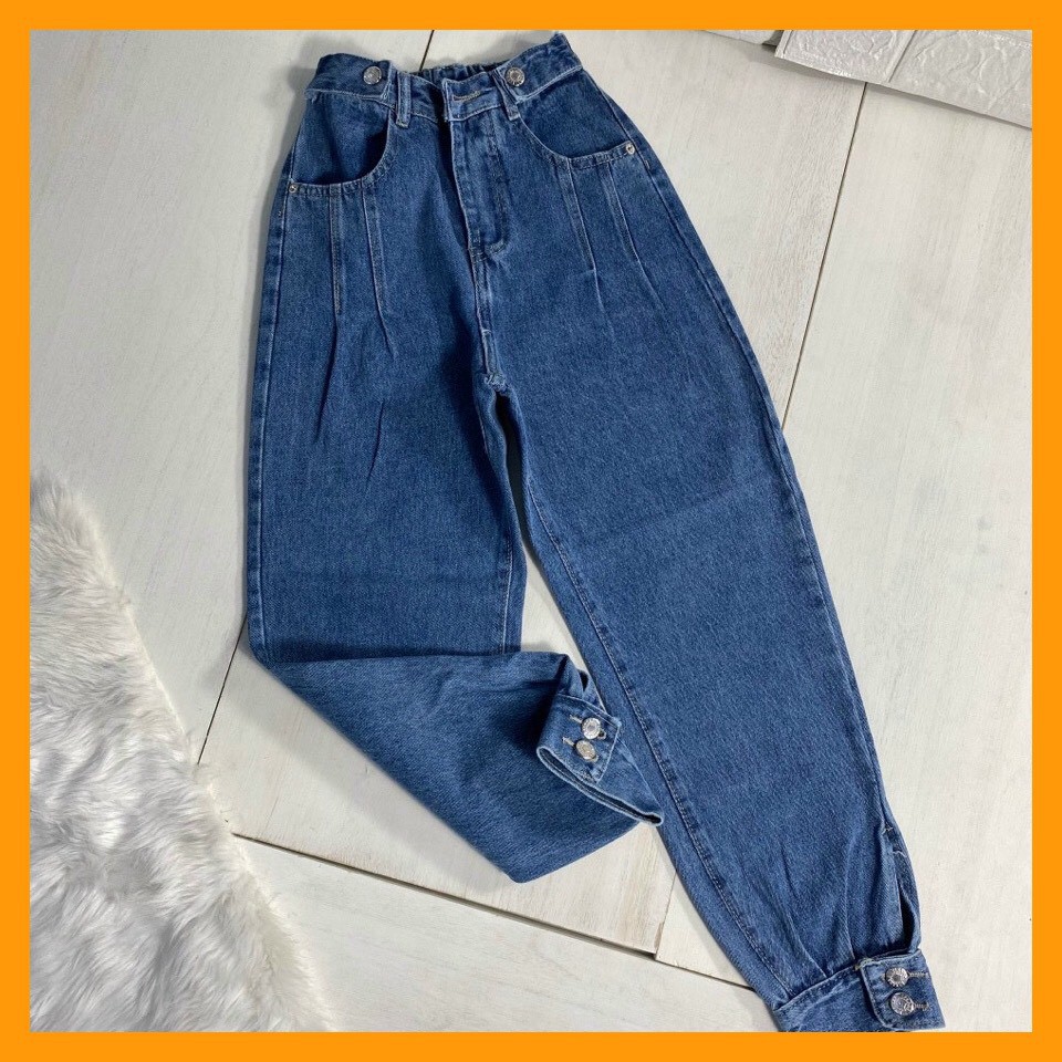 QUẦN JEAN BAGGY NỮ CẠP CAO LƯNG THUN CÀI NÚT ỐNG QUẦN CÁ TÍNH MS 2163 [CLIP THẬT] [FREESHIP] hàng loại 1, VẢI DÀY | BigBuy360 - bigbuy360.vn