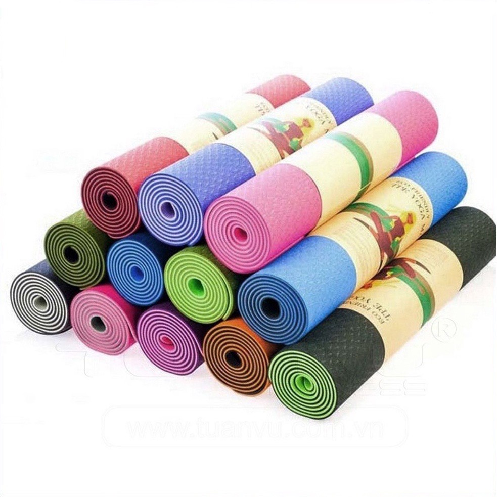 Thảm Tập YoGa -Thảm Tâp GYM 6mm Chống trượt tập thể dục tpe 2 lớp không mùi mẫu mới 2021