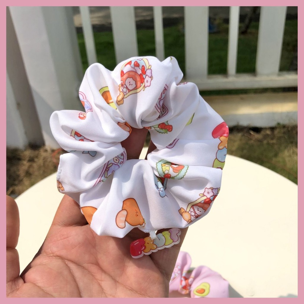 DÂY BUỘC TÓC, DÂY CỘT TÓC SCRUNCHIES BABY GIRL CÓ CHARM