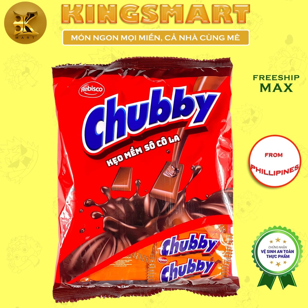 Kẹo Socola dẻo béo mặn CHUBBY không dính răng Túi 105G (30 viên)