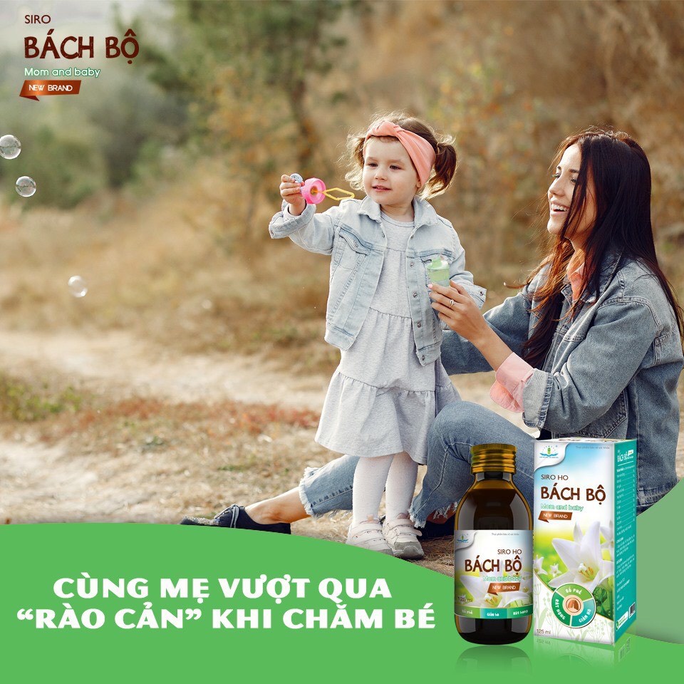 [Chính hãng] Siro Ho Bách Bộ mom and baby giúp bổ phổi ích phế, giảm ho, giảm đau họng, rát họng
