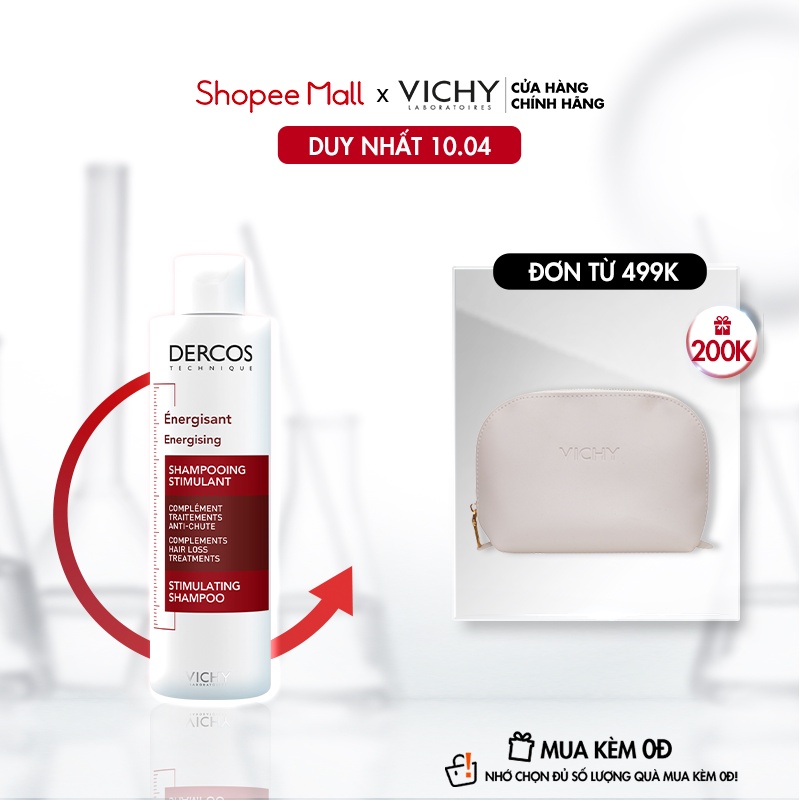 Dầu gộingăn ngừa và giảm rụng tóc Vichy Dercos Energising Shampoo Hairloss 200ml