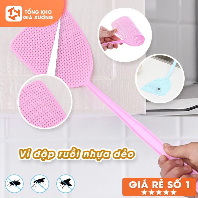 VỈ đập ruồi nhựa dẻo thiết kế thông minh màu sắc đa dạng giao ngẫu nhiên (VDR01)