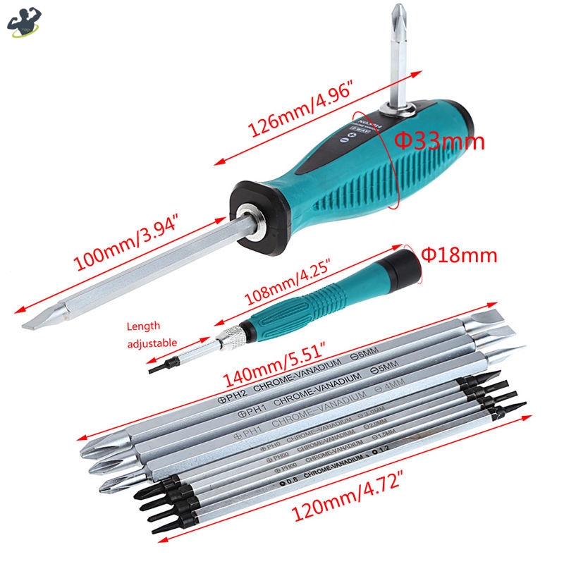 LL 10Pcs Screwdriver Set Precision Magnetic Phillips Slotted Star Bits Repair Tool Kits @VN