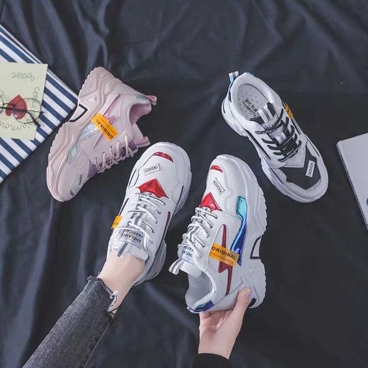 [Mã FAGREEN245 giảm 10% tối đa 30k đơn từ 99k] Giày thể thao nữ đế cao vạch phản quang ORN mới nhất 2020 HAPU ( 3 màu ) | BigBuy360 - bigbuy360.vn