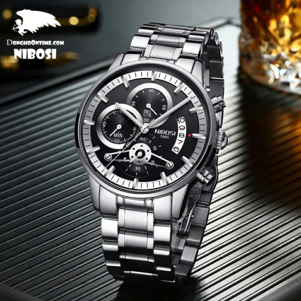 Đồng Hồ Nibosi Nam Chính Hãng Fullbox mã 2309, size 43mm